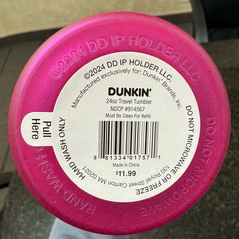 Dunkin' Summer 2024 Ombre Plastic Insulated 24oz Tumbler PINK - NWT - Picture 4 of 4